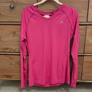 Adidas Women's Vibrant Pink Long Sleeve Tee
